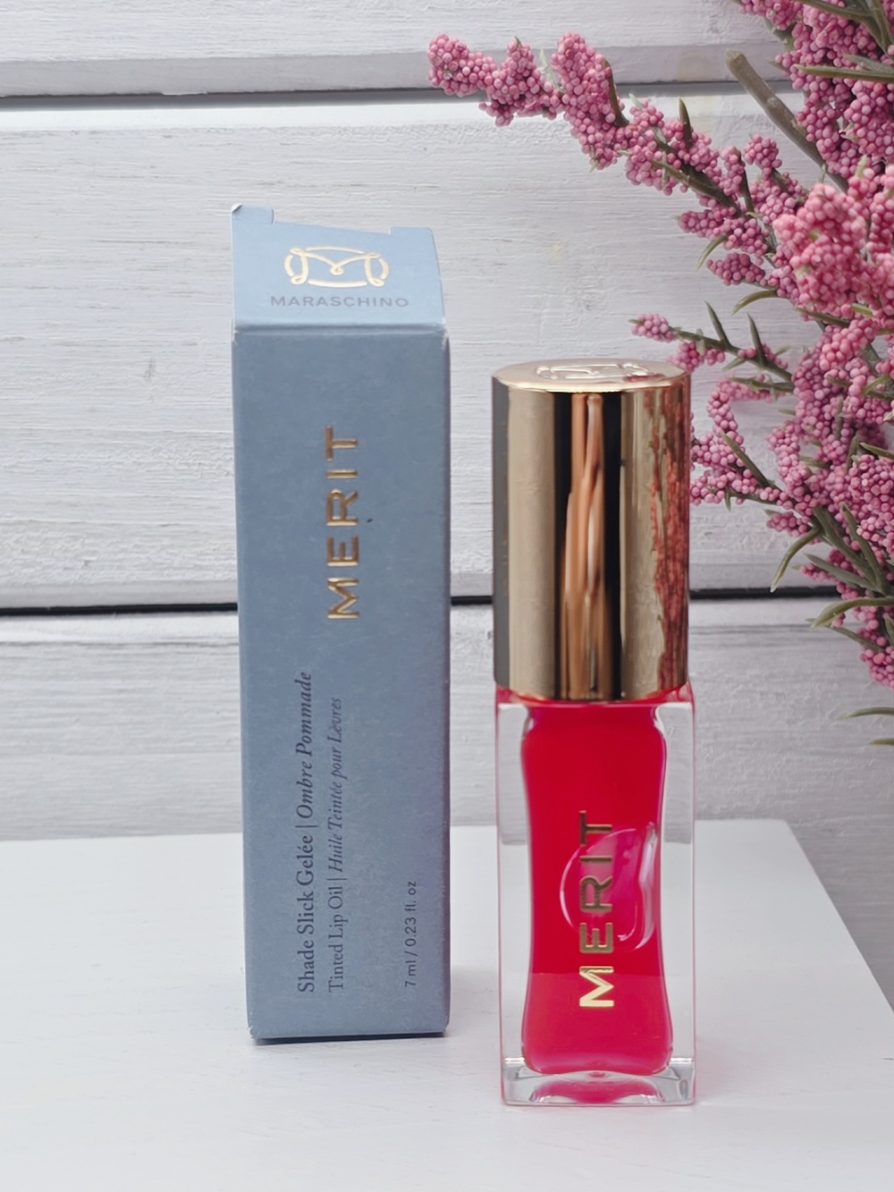 Merit Shade Slick Gelee Maraschino Tinted Lip Oil